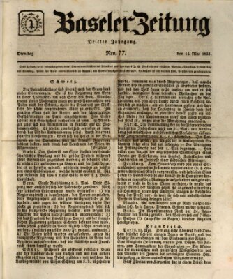Basler Zeitung Dienstag 14. Mai 1833