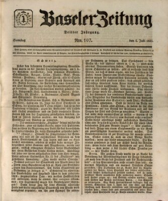 Basler Zeitung Samstag 6. Juli 1833