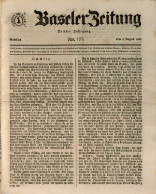 Basler Zeitung Samstag 3. August 1833