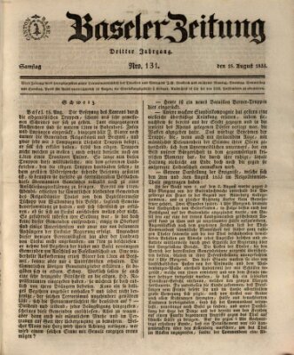 Basler Zeitung Sonntag 18. August 1833