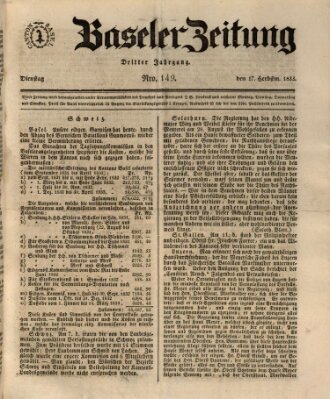 Basler Zeitung Dienstag 17. September 1833