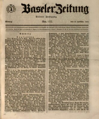 Basler Zeitung Montag 23. September 1833