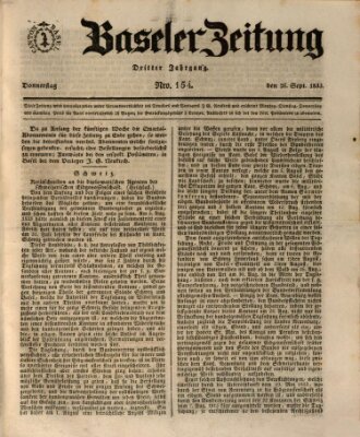 Basler Zeitung Donnerstag 26. September 1833