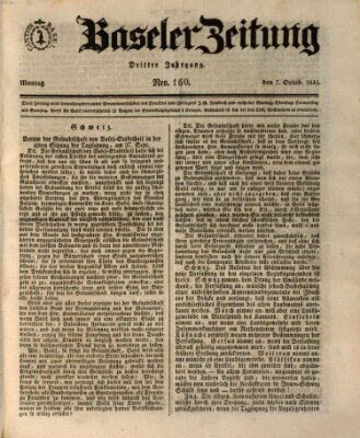 Basler Zeitung Montag 7. Oktober 1833