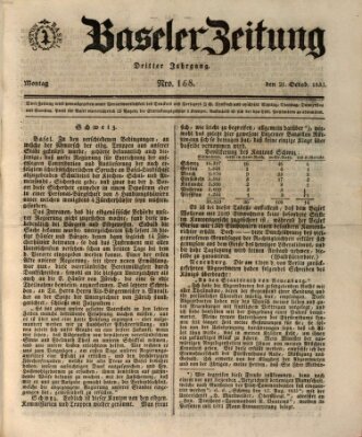 Basler Zeitung Montag 21. Oktober 1833