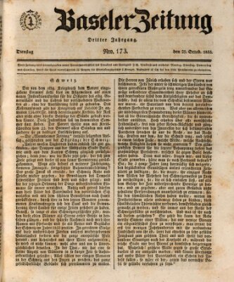 Basler Zeitung Dienstag 29. Oktober 1833