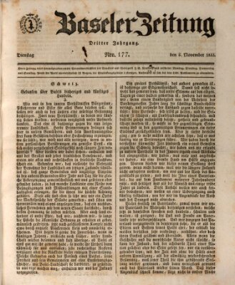 Basler Zeitung Dienstag 5. November 1833