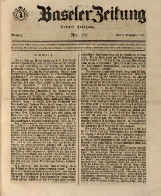 Basler Zeitung Montag 9. Dezember 1833