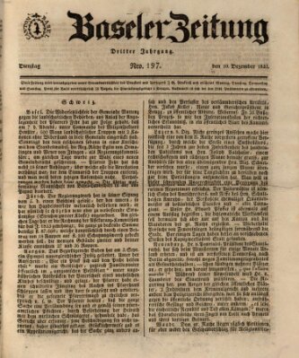 Basler Zeitung Dienstag 10. Dezember 1833