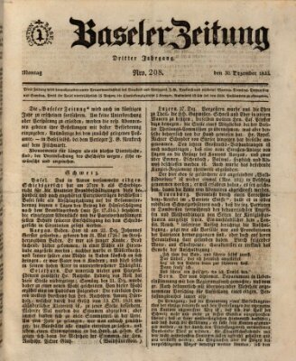 Basler Zeitung Montag 30. Dezember 1833