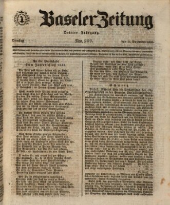 Basler Zeitung Dienstag 31. Dezember 1833