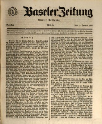 Basler Zeitung Samstag 11. Januar 1834