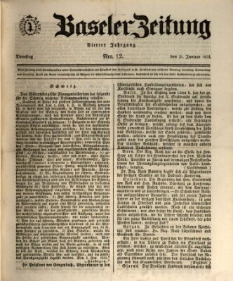 Basler Zeitung Dienstag 21. Januar 1834