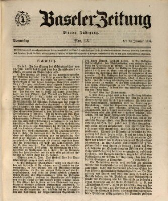 Basler Zeitung Donnerstag 23. Januar 1834