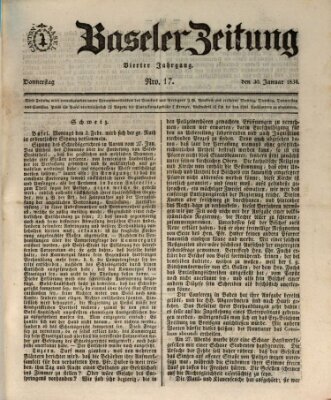 Basler Zeitung Donnerstag 30. Januar 1834