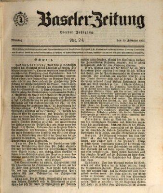 Basler Zeitung Montag 10. Februar 1834