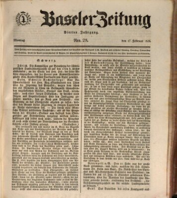 Basler Zeitung Montag 17. Februar 1834