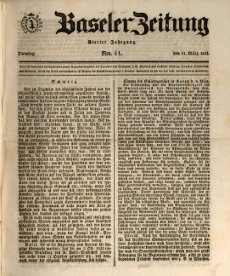 Basler Zeitung Dienstag 11. März 1834