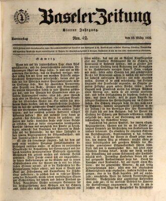 Basler Zeitung Donnerstag 13. März 1834