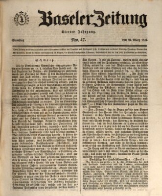 Basler Zeitung Samstag 22. März 1834