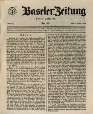 Basler Zeitung Dienstag 25. März 1834