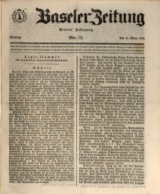 Basler Zeitung Montag 31. März 1834