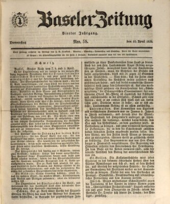 Basler Zeitung Donnerstag 10. April 1834