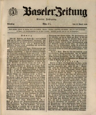 Basler Zeitung Dienstag 15. April 1834