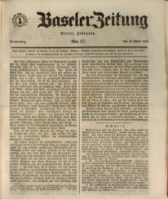 Basler Zeitung Donnerstag 24. April 1834