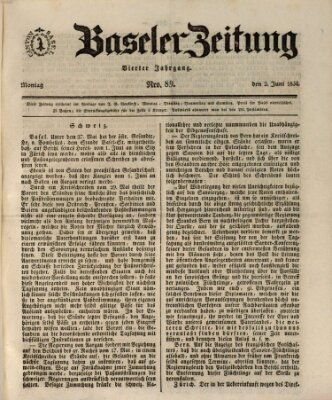 Basler Zeitung Montag 2. Juni 1834