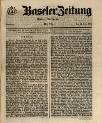 Basler Zeitung Samstag 14. Juni 1834