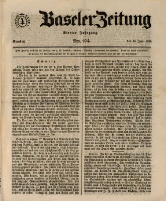 Basler Zeitung Samstag 28. Juni 1834