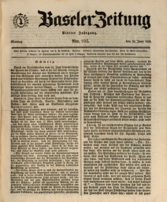 Basler Zeitung Montag 30. Juni 1834