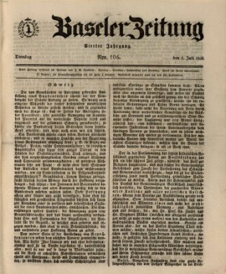 Basler Zeitung Dienstag 1. Juli 1834