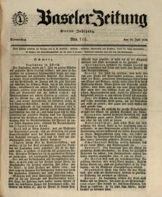 Basler Zeitung Donnerstag 10. Juli 1834