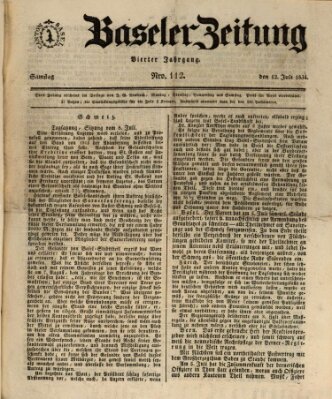 Basler Zeitung Samstag 12. Juli 1834