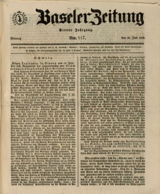 Basler Zeitung Montag 21. Juli 1834