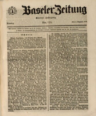 Basler Zeitung Dienstag 5. August 1834