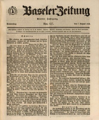 Basler Zeitung Donnerstag 7. August 1834