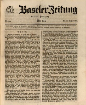 Basler Zeitung Montag 18. August 1834