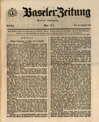 Basler Zeitung Dienstag 19. August 1834