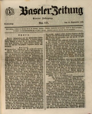 Basler Zeitung Donnerstag 18. September 1834