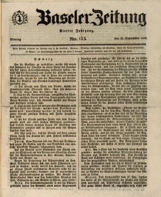 Basler Zeitung Montag 22. September 1834