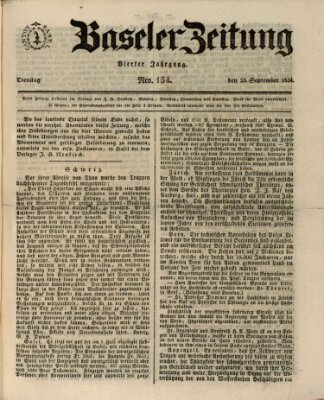 Basler Zeitung Dienstag 23. September 1834