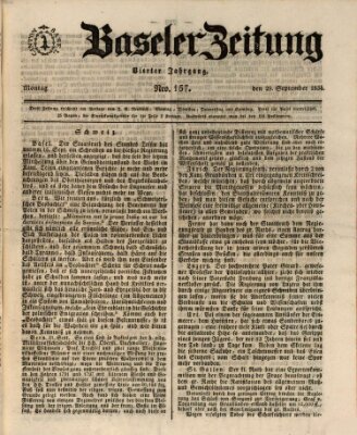 Basler Zeitung Montag 29. September 1834