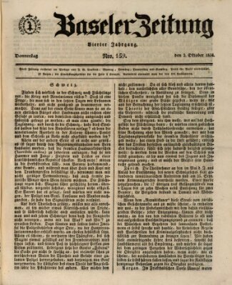 Basler Zeitung Donnerstag 2. Oktober 1834