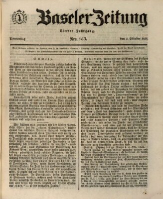 Basler Zeitung Donnerstag 9. Oktober 1834