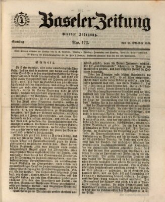 Basler Zeitung Samstag 25. Oktober 1834