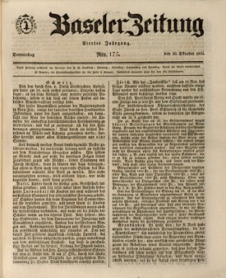 Basler Zeitung Donnerstag 30. Oktober 1834