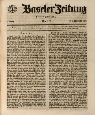 Basler Zeitung Samstag 1. November 1834